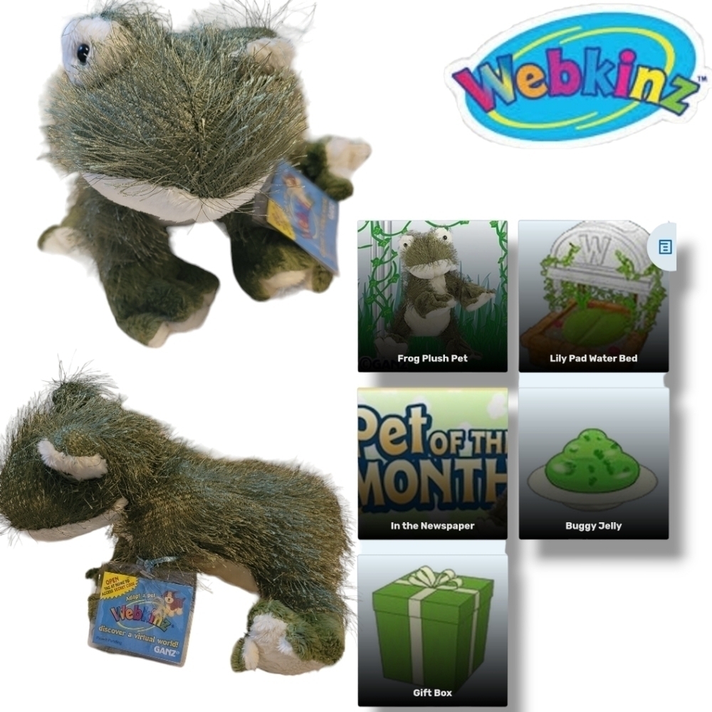 WEBKINZ GANZ Frog Amphibian Bundle of 6 Plush New w/ Codes Love,Tree,Bull,TieDye - Picture 2 of 11